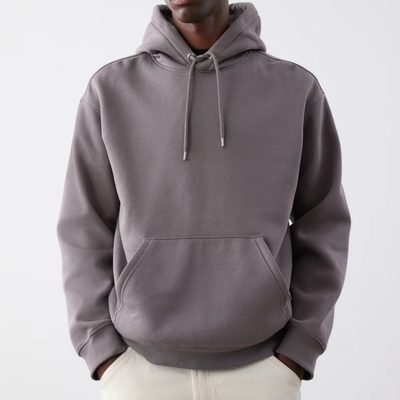 H&M Men’s Loose Fit Hoodie in Taupe (Size S) - Picture 3 of 3
